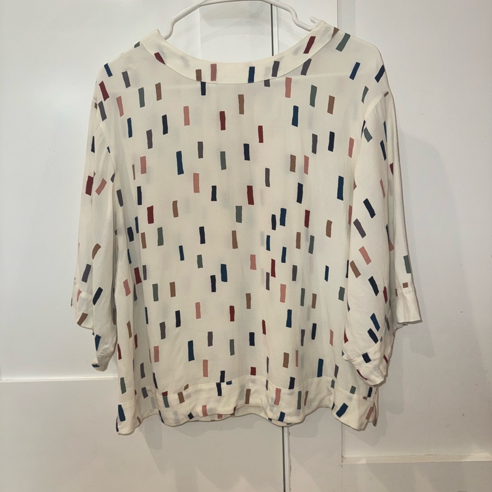 Boden Cream and Black Sailor Collar Blouse
